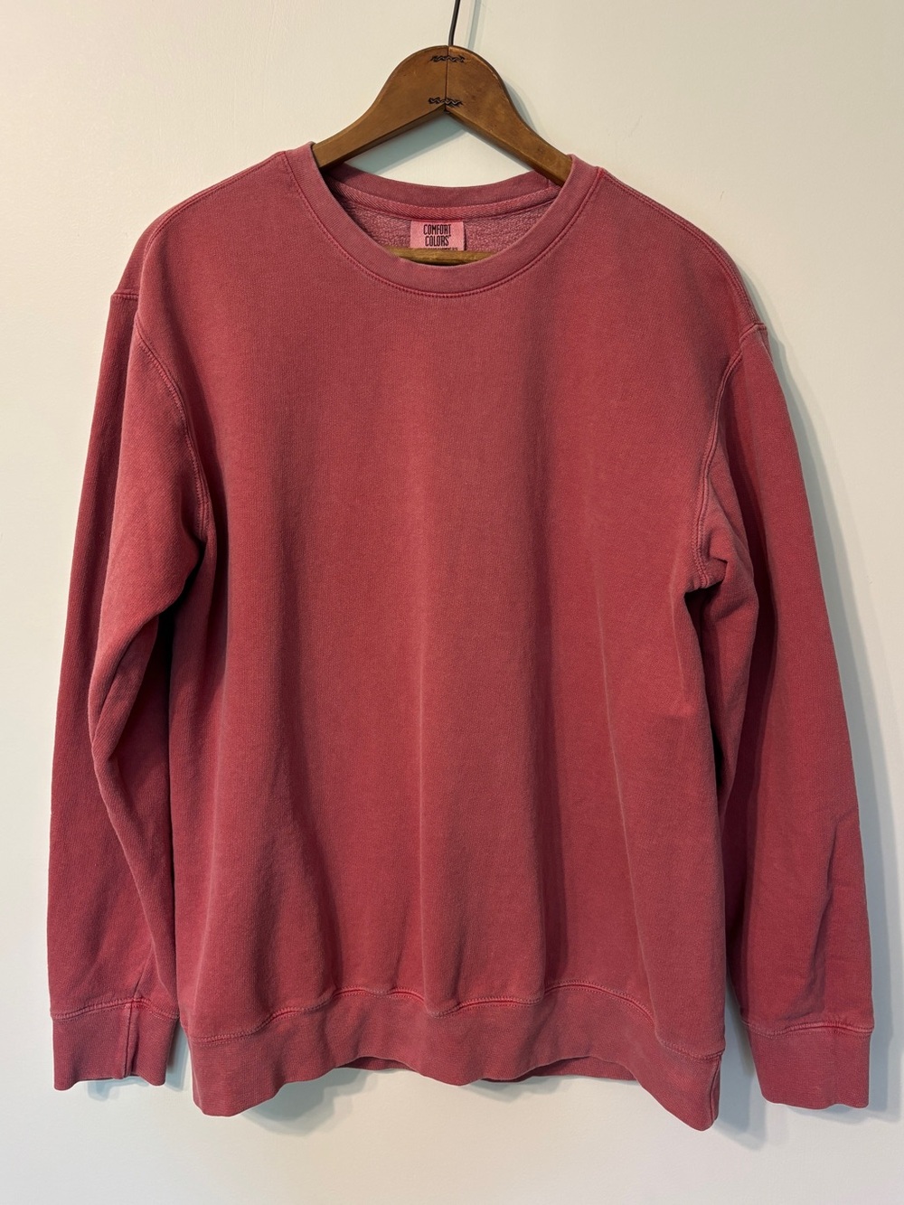 Comfort Colors 100% Cotton Blank Pullover Crewneck Sweatshirt in Crimson SMALL
